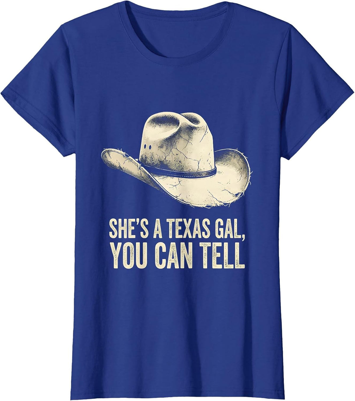 Women's She's A Texas Gal, You Can Tell Boho Western Cowgirl Pride T-Shirt - Royal Blue