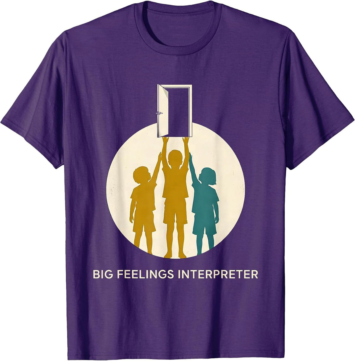 Big Feelings Interpreter Midcentury Modern School Counselor T-Shirt - Purple