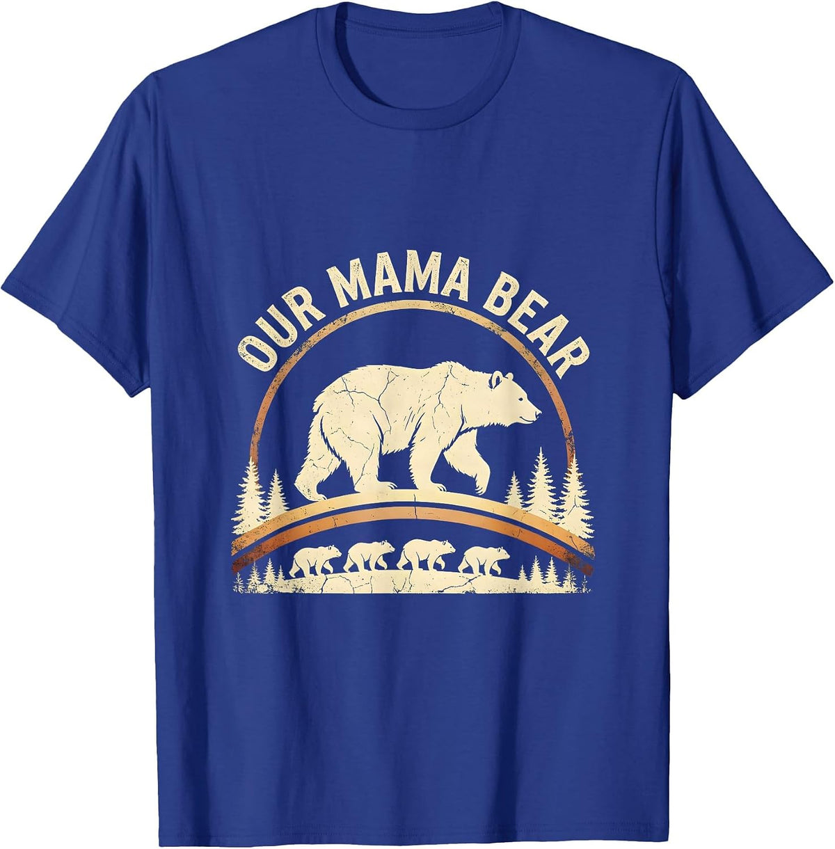 Men's Our Mama Bear Boho Western Mama Cub Matching Family T-Shirt - Royal Blue