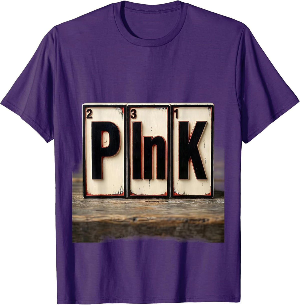 Men's PInK Funny Science Nerd Periodic Table Element Gift T-Shirt - Purple