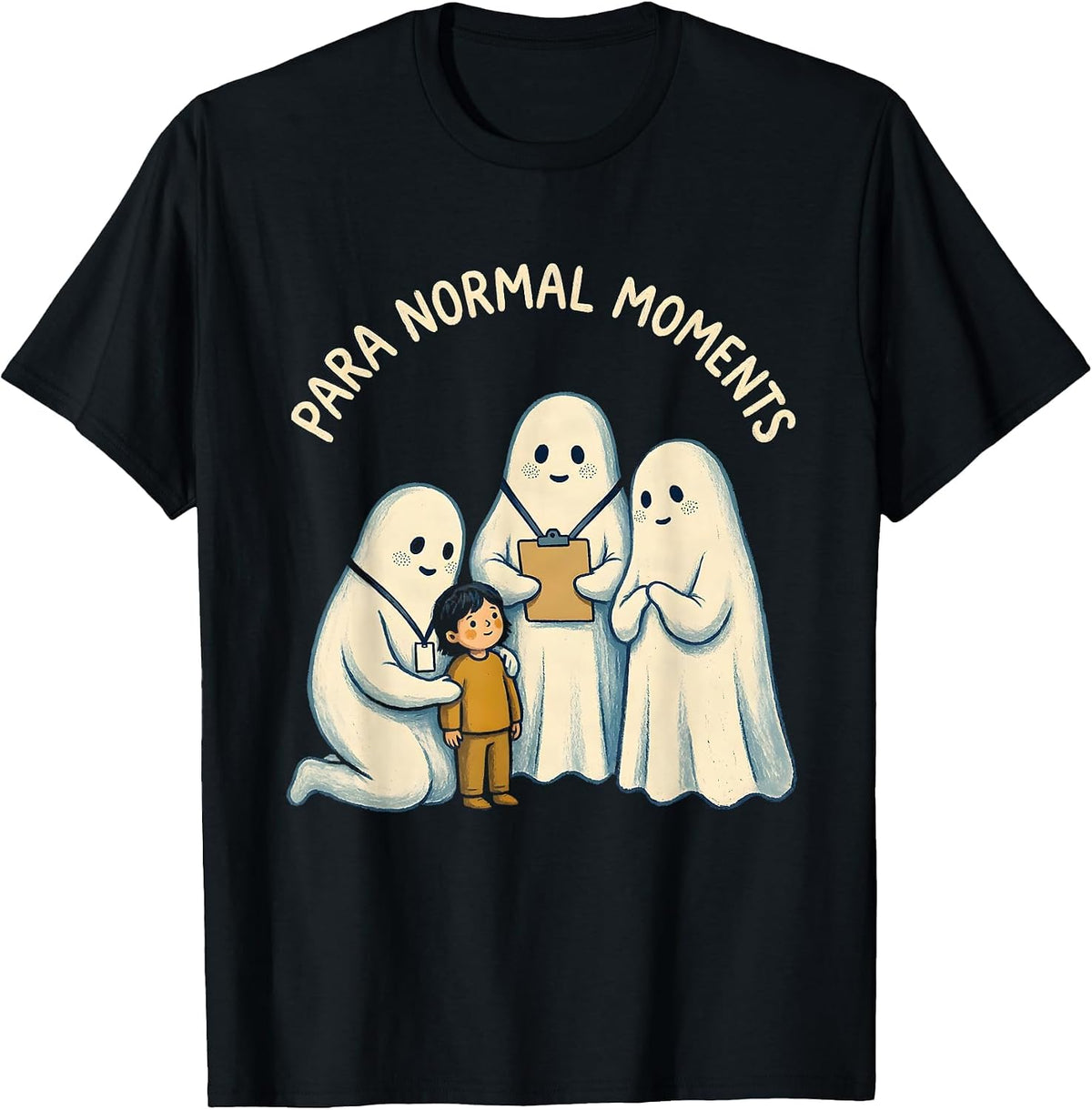 Men's Para Normal Moments Storybook Ghost Paraeducator Halloween T-Shirt - Black