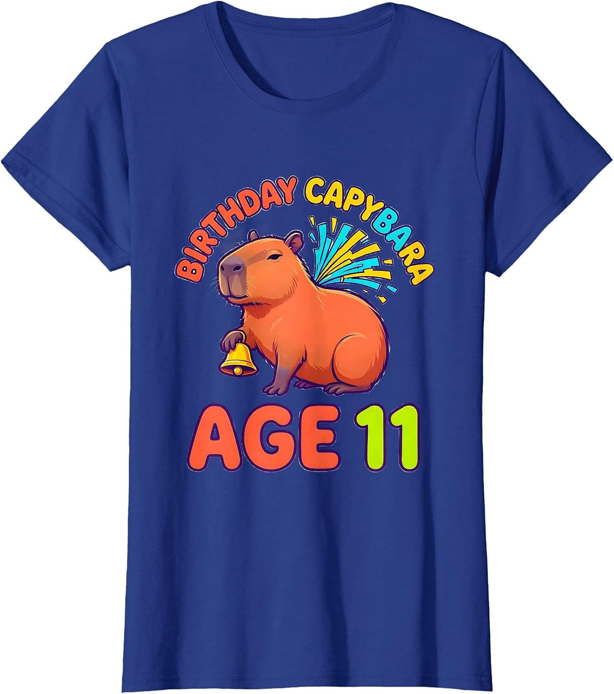 Women's Birthday Capybara Age 11 Funny Animal Lover Party T-Shirt - Royal Blue