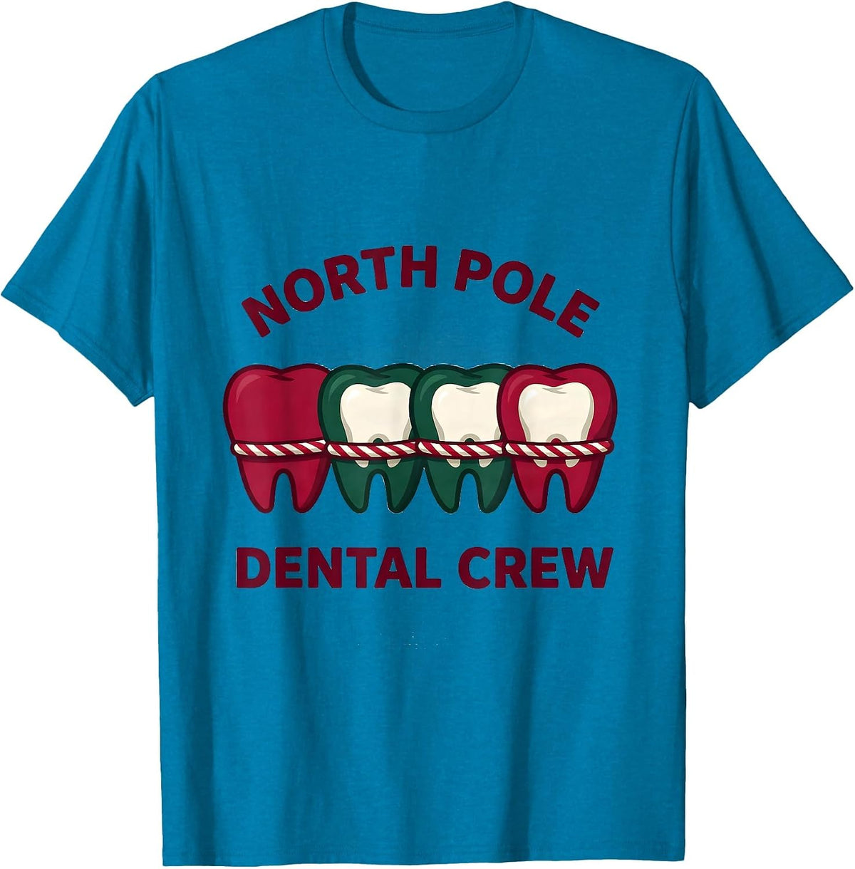 North Pole Dental Crew Funny Dentist Dental Team Christmas T-Shirt - Sapphire Blue