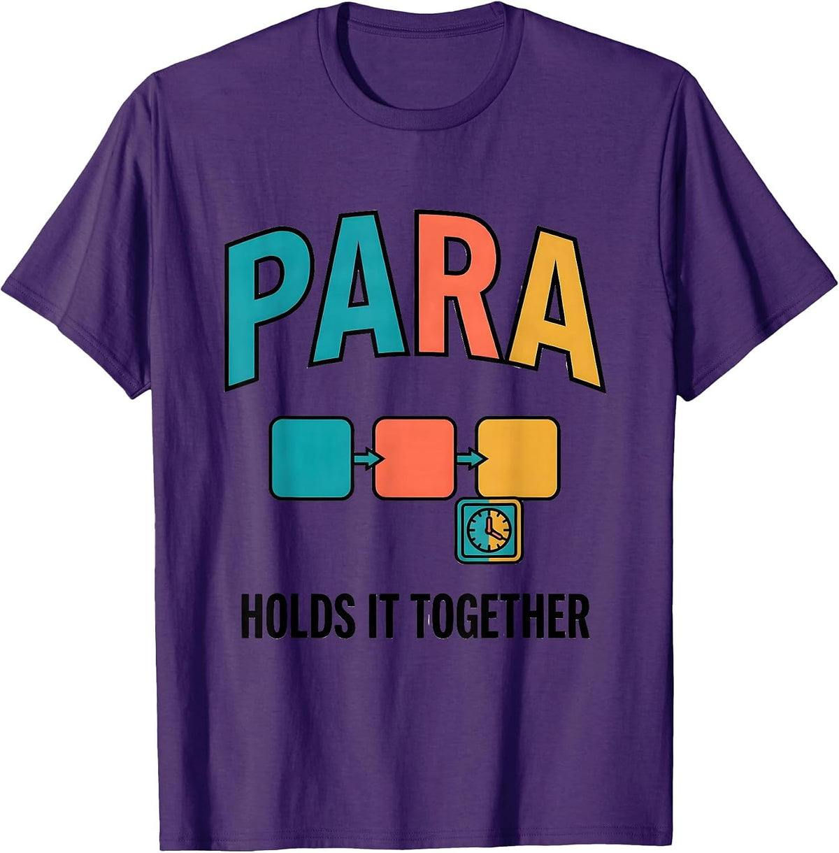 Para Holds It Together Funny Paraprofessional Paraeducator T-Shirt - Purple