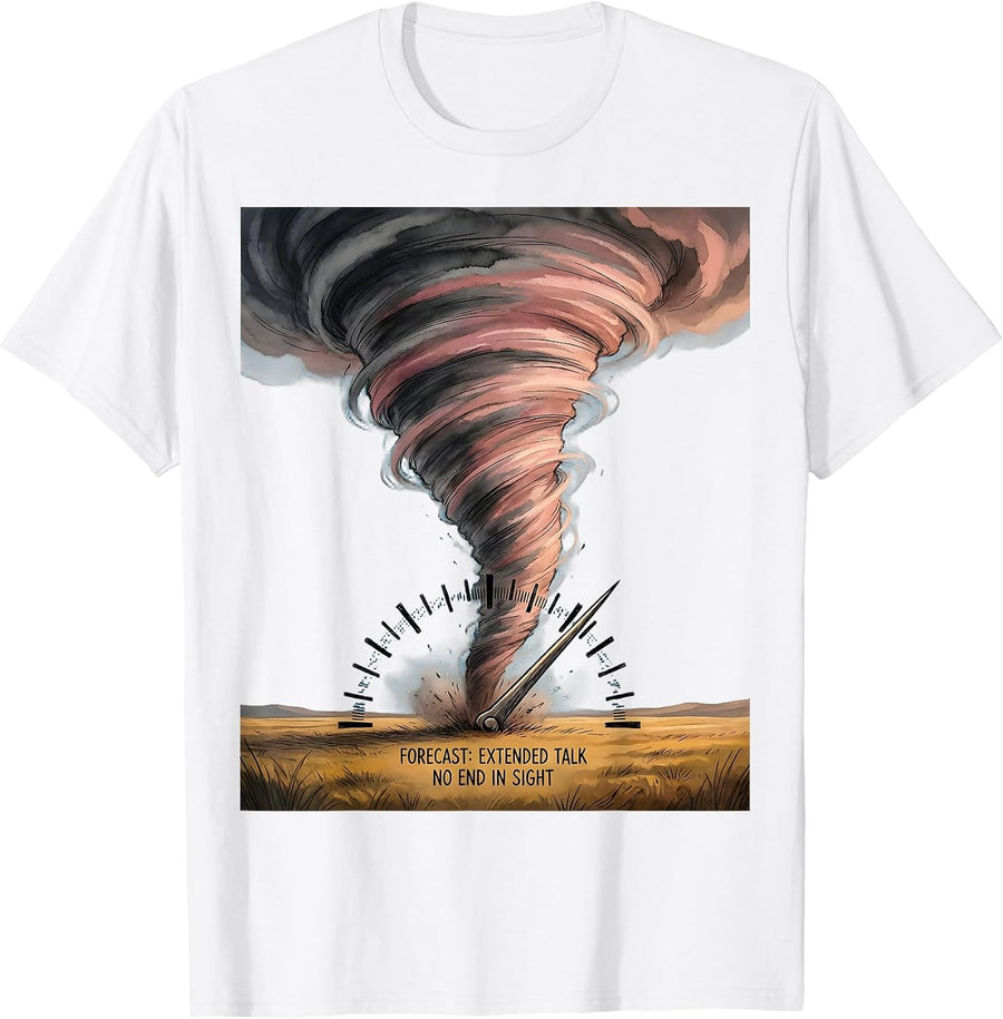 Forecast: Extended Talk, No End In Sight Meteorology T-Shirt - White