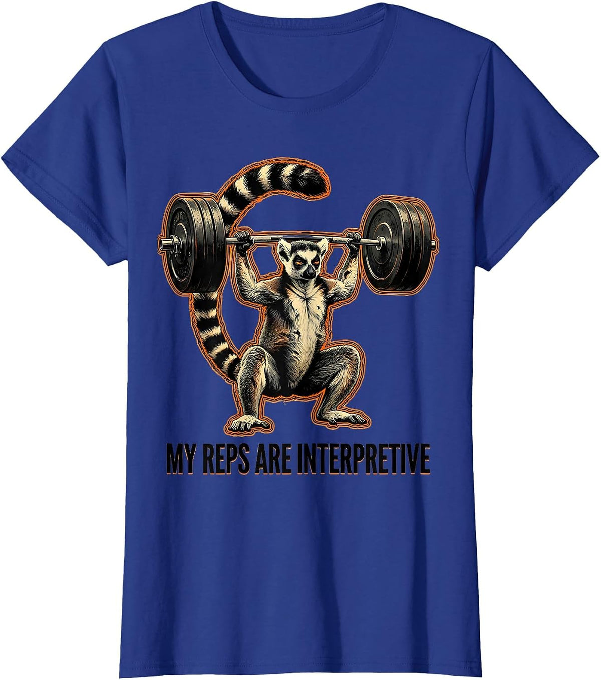 Women's My Reps Are Interpretive Funny Gym Weightlifting Workout T-Shirt - Royal Blue