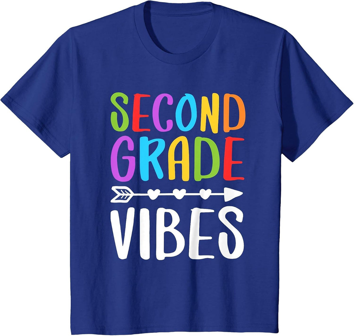 Second Grade Vibes Shirt for Kids Boys Girls 2nd Grade Teacher Student Tee T-Shirt - Royal Blue