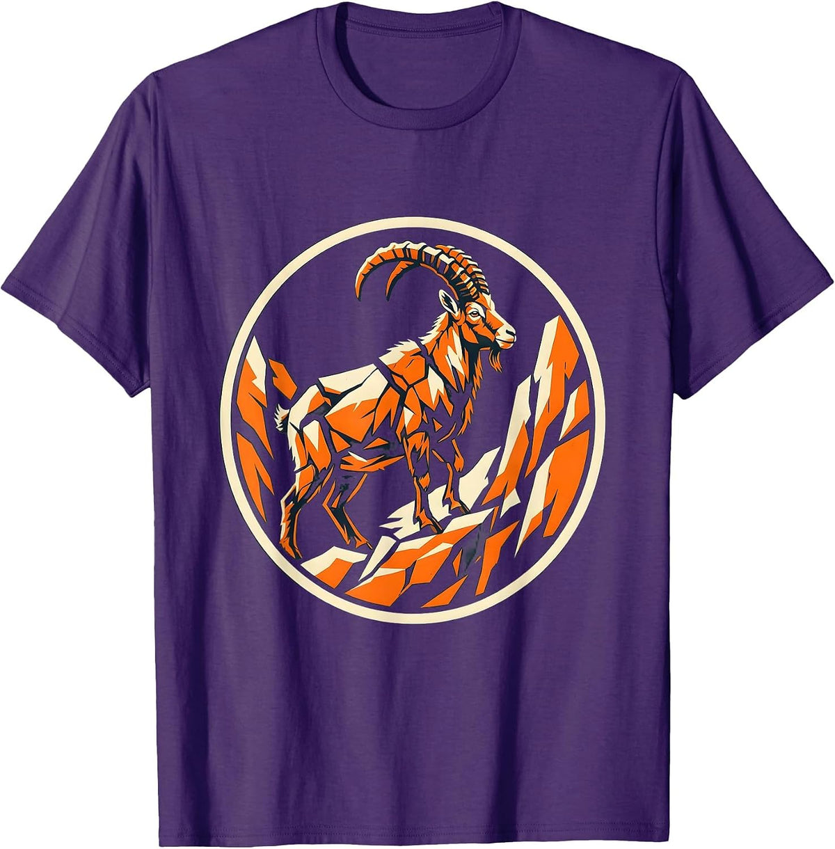 Mountain Goat Camo Rocky Cliff Nature Wildlife T-Shirt - Purple
