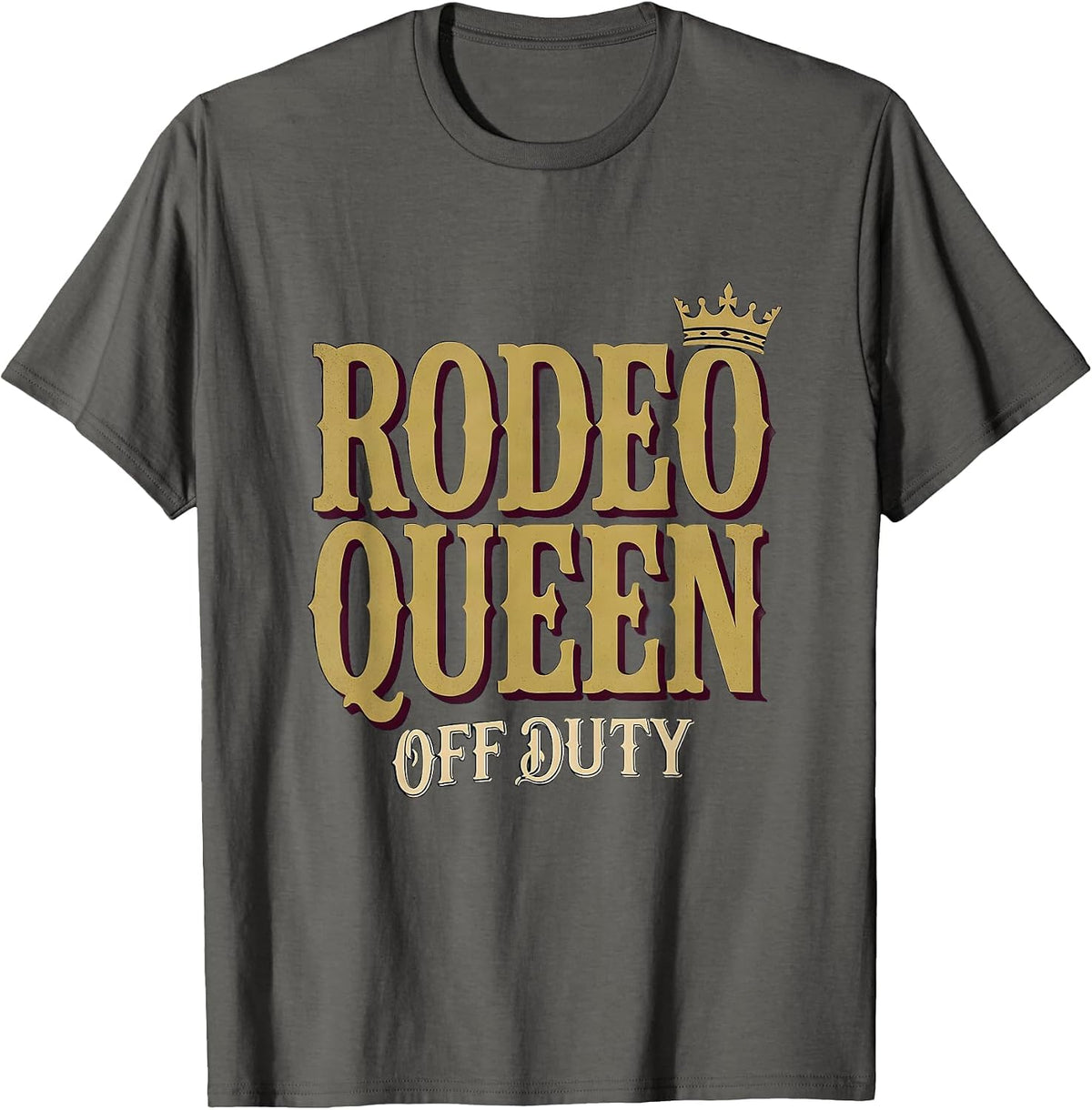 Men's Rodeo Queen Off Duty Western Cowgirl Design T-Shirt - Asphalt Grey