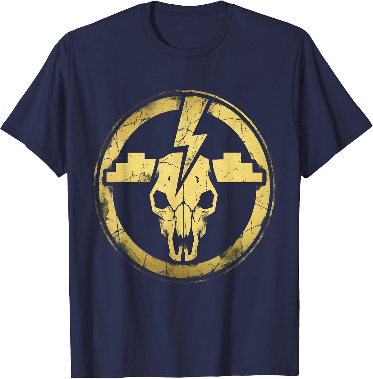 Men's Lightning Storm Over Prairie Flatlands Graphic T-Shirt - Navy Blue