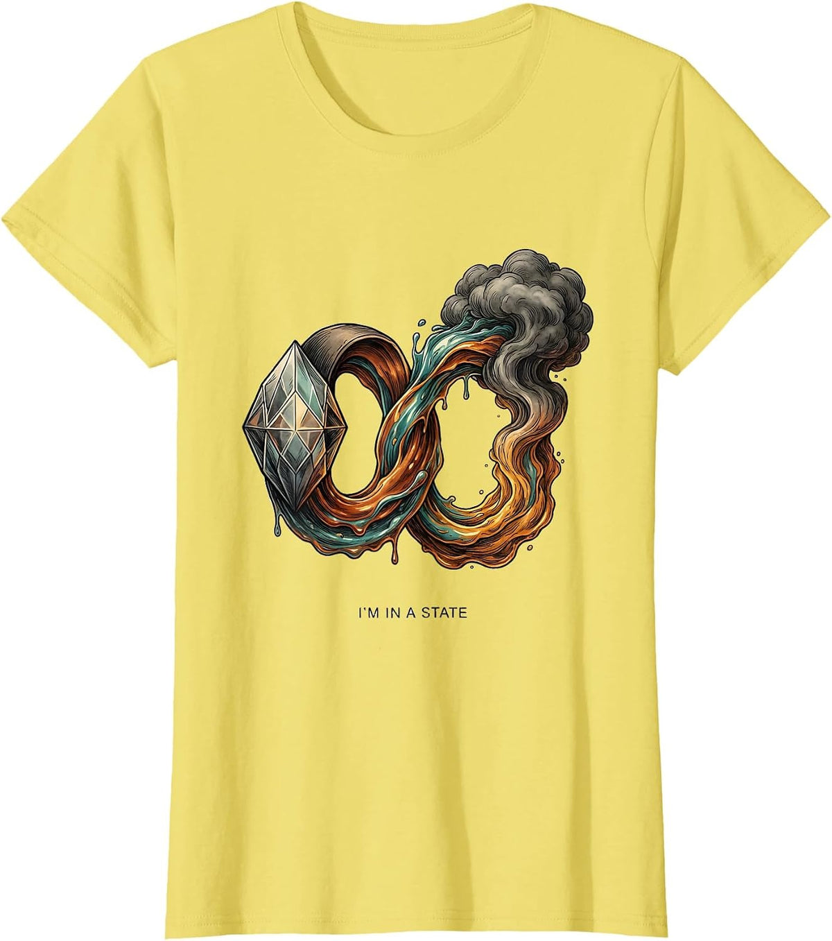 Women's I'm In A State Funny Chemistry Periodic Table Science Humor T-Shirt - Lemon Yellow