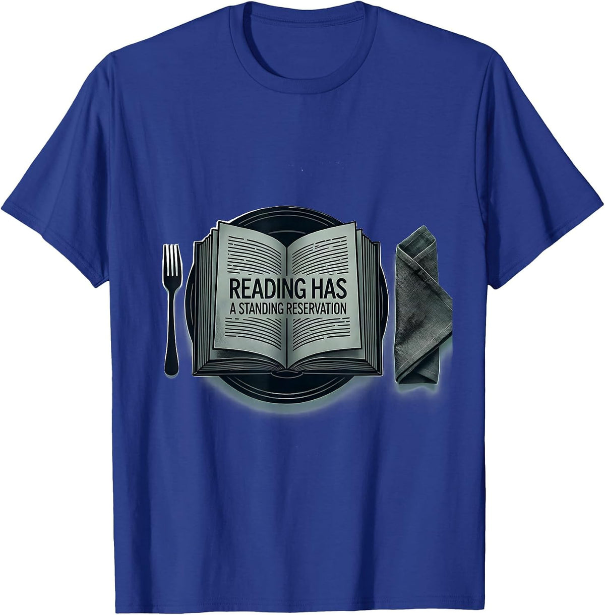 Men's Reading Has A Standing Reservation Funny Bookworm Reader T-Shirt - Royal Blue