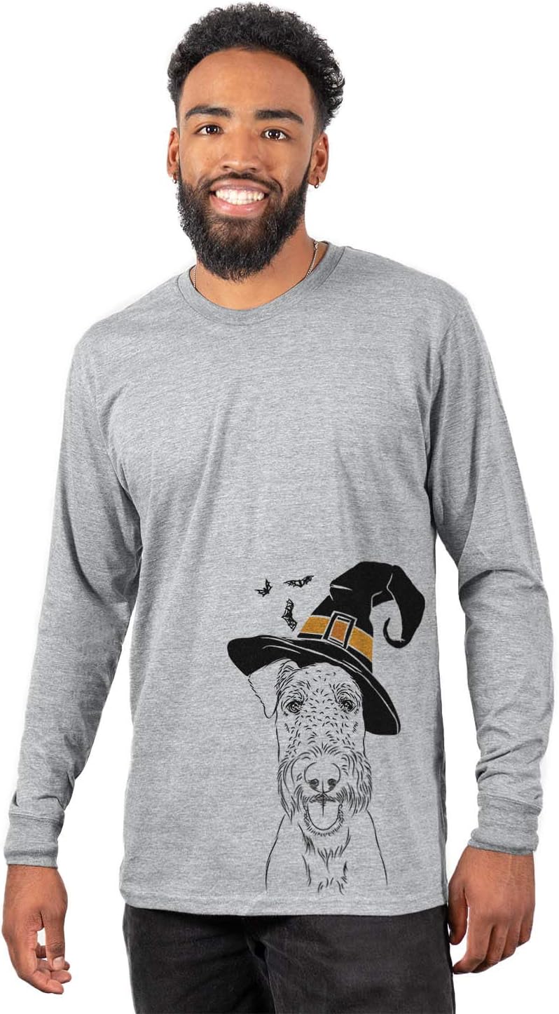 Andy the Airedale Terrier Youth Unisex Boy Girl KIDS Crewneck Small Grey - Unisex Unisex Long Sleeve