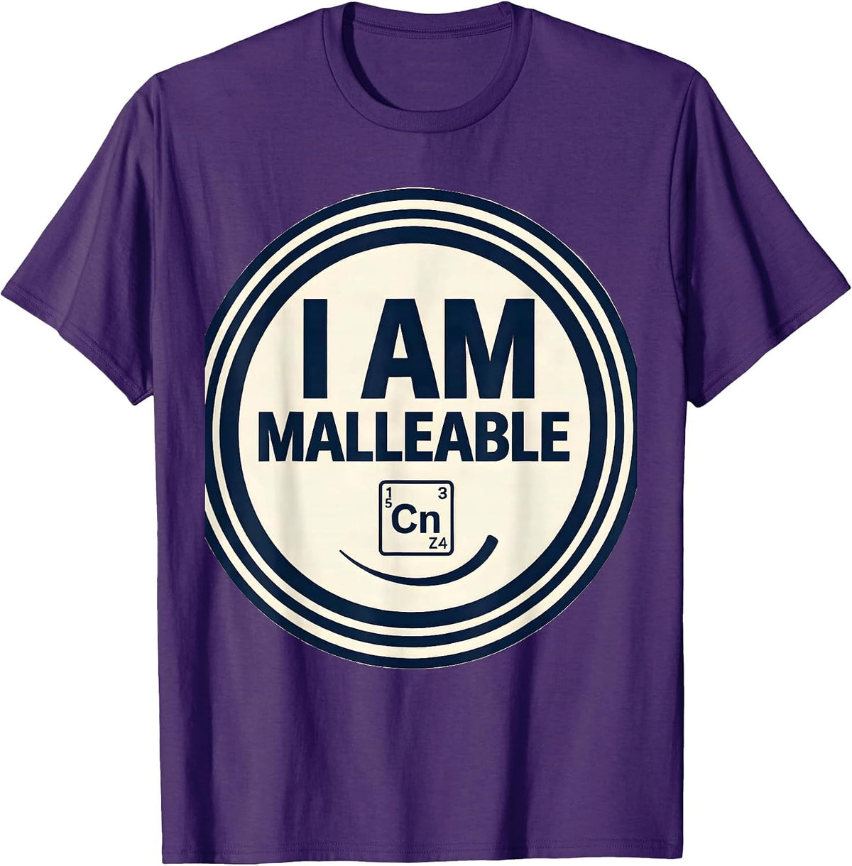 Men's I Am Malleable Funny Chemistry Science Humor Periodic Table T-Shirt - Purple