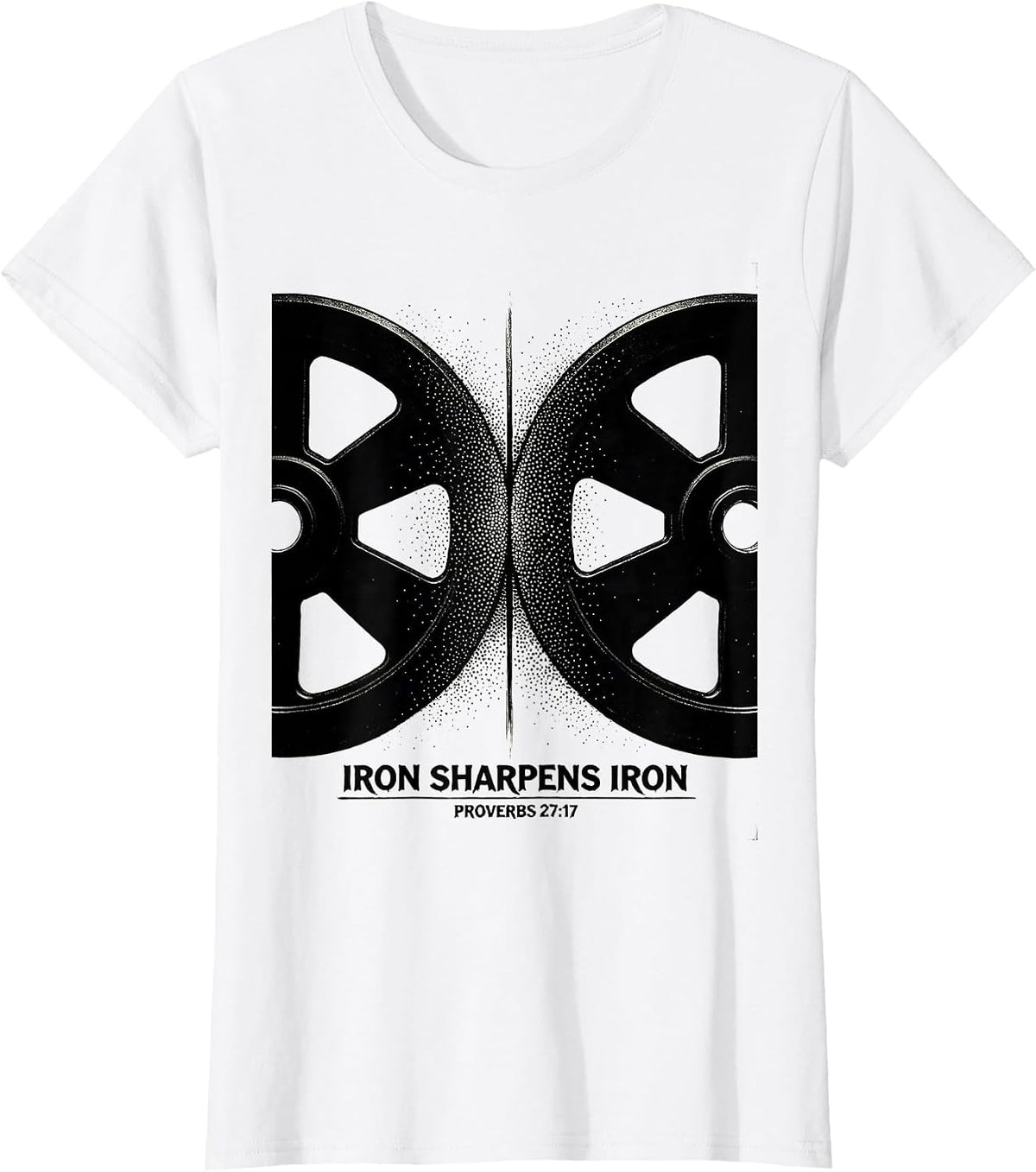 Iron Sharpens Iron Proverbs 27:17 Christian Men Gym Workout T-Shirt - White