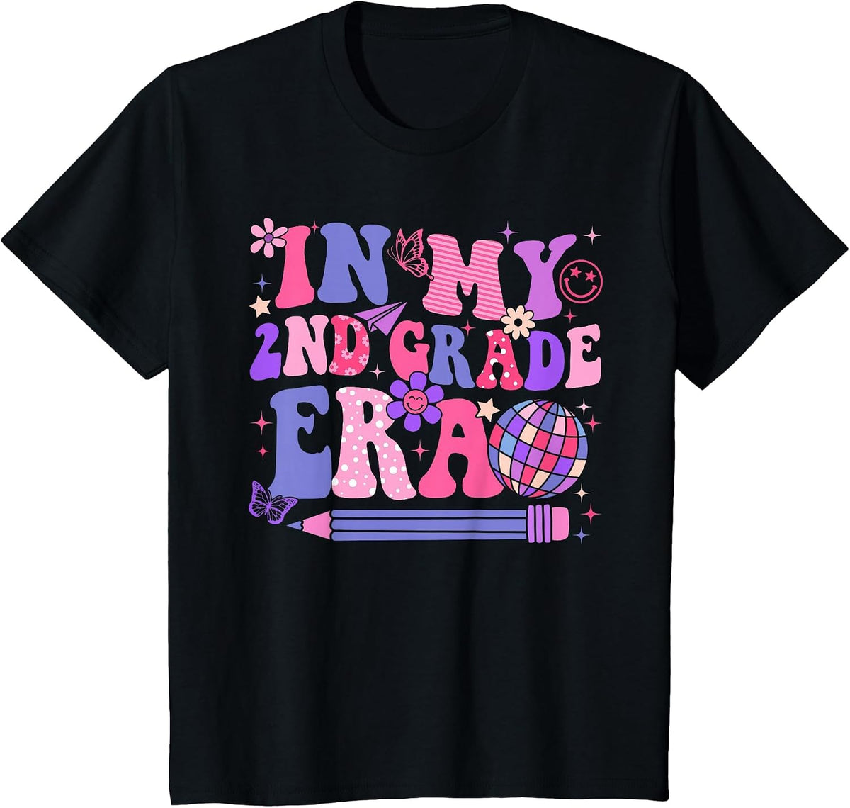 in My 2nd Second Grade Era Back to School Teacher Women Girl T-Shirt - Black