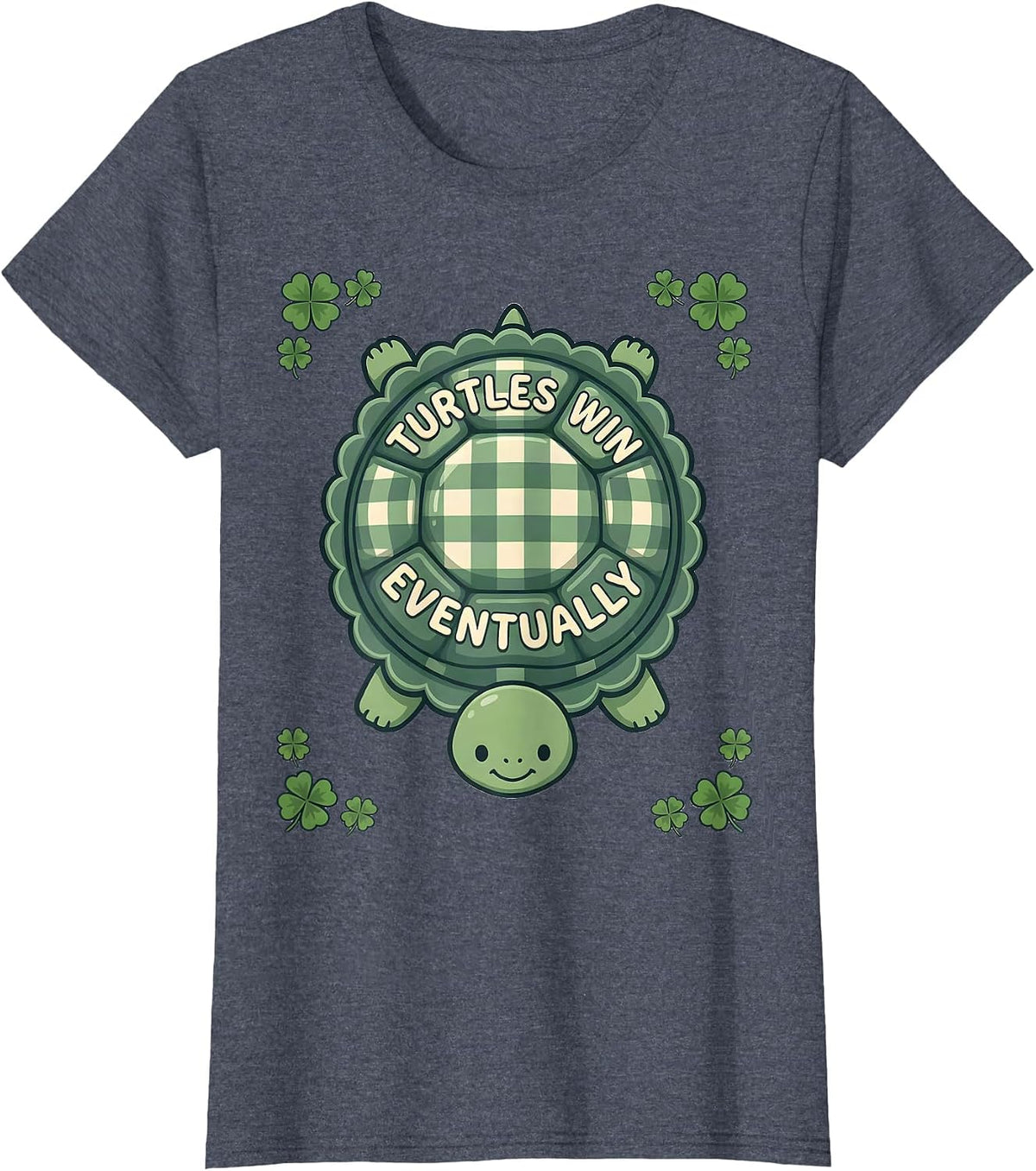 Women's Turtles Win Eventually Animal Kingdom Design T-Shirt - Heather Blue
