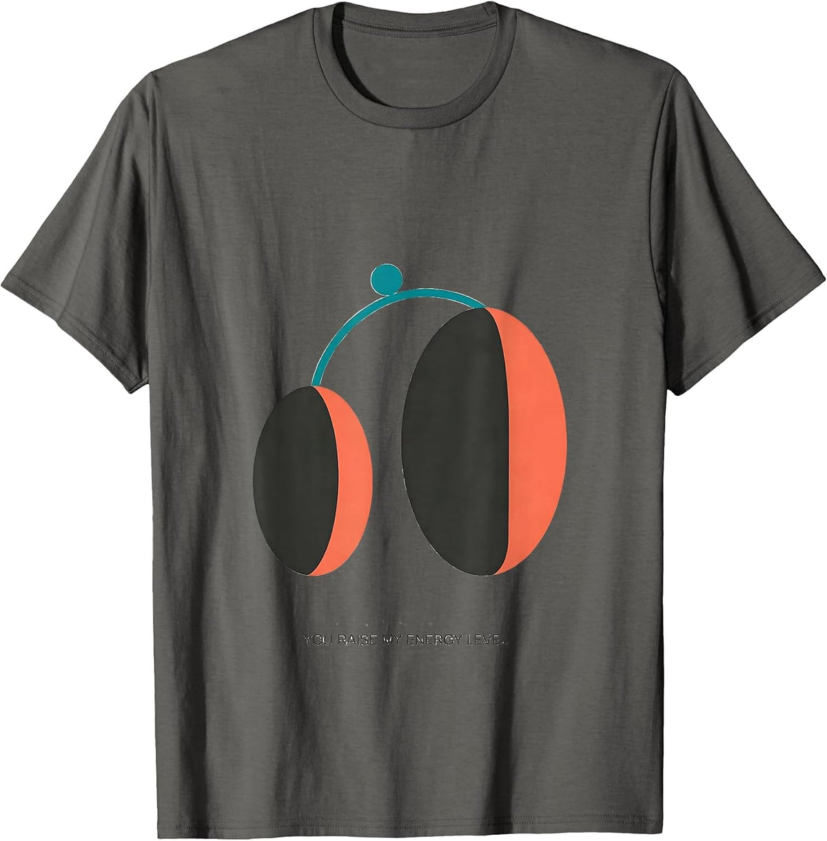 Men's You Raise My Energy Level Funny Science Nerd Pun T-Shirt - Asphalt Grey
