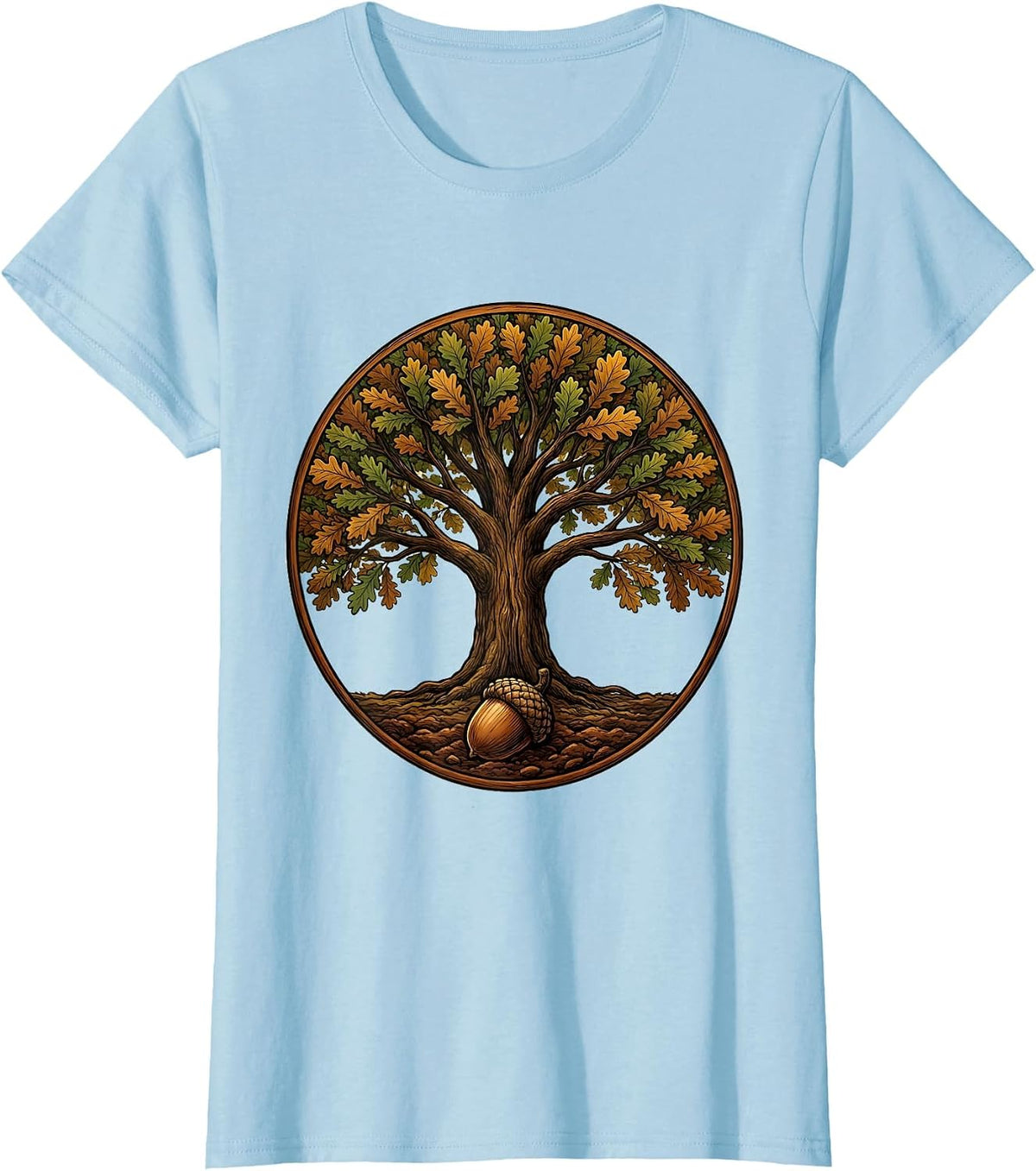 Women's School Counselor Oak Tree Growth Illustration T-Shirt - Baby Blue