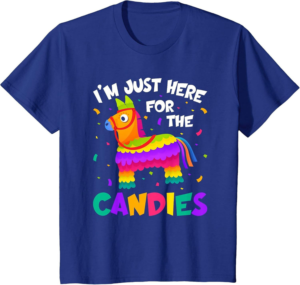 Pinata I'm Just Here for The Candies Llama T-Shirt - Royal Blue