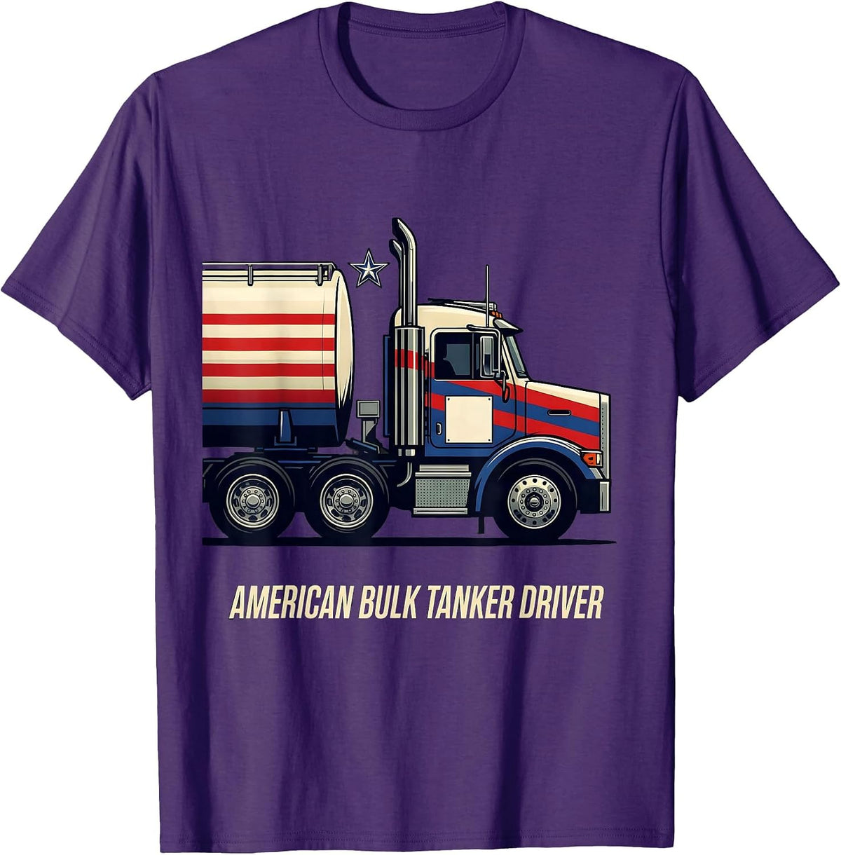 American Bulk Tanker Driver Racing Livery Patriotic Trucker T-Shirt - Purple