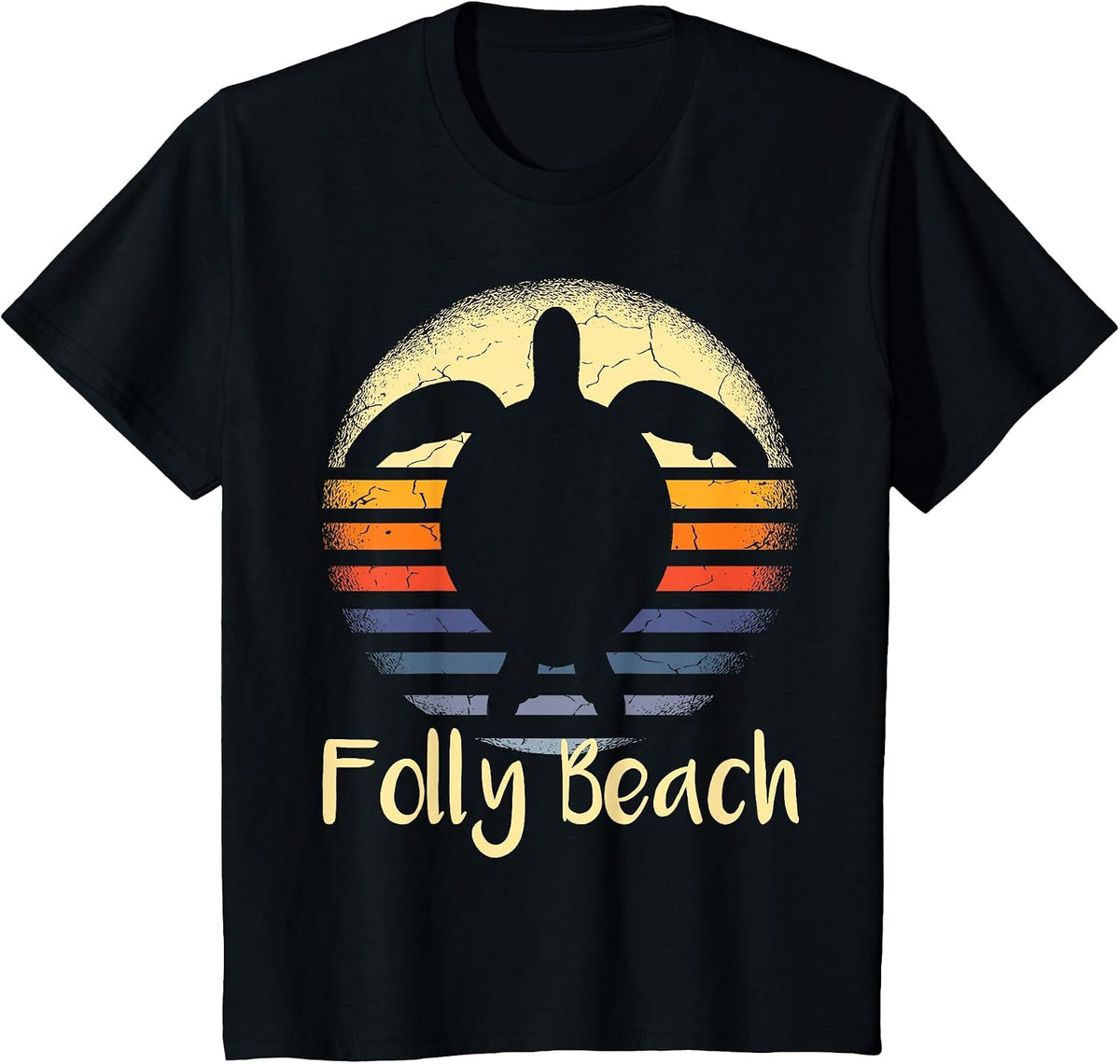 Folly Beach South Carolina SC Loggerhead Sea Turtle Lover T-Shirt - Black