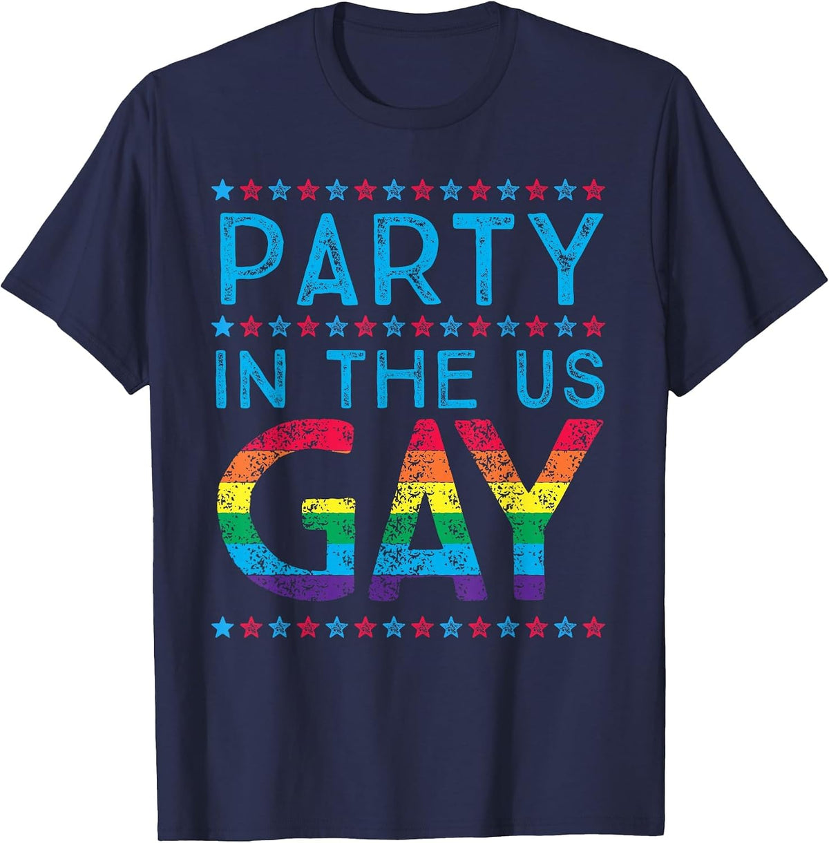 Fourth of July | Party in The US Gay T-Shirt - Navy Blue