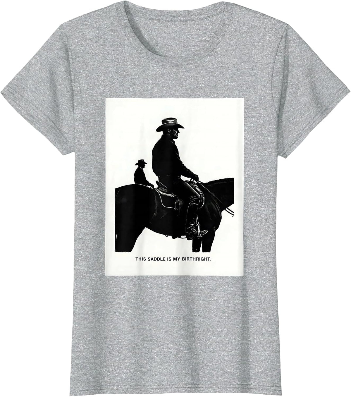 This Saddle Is My Birthright Western Cowboy Cowgirl Rodeo T-Shirt - Heather Grey