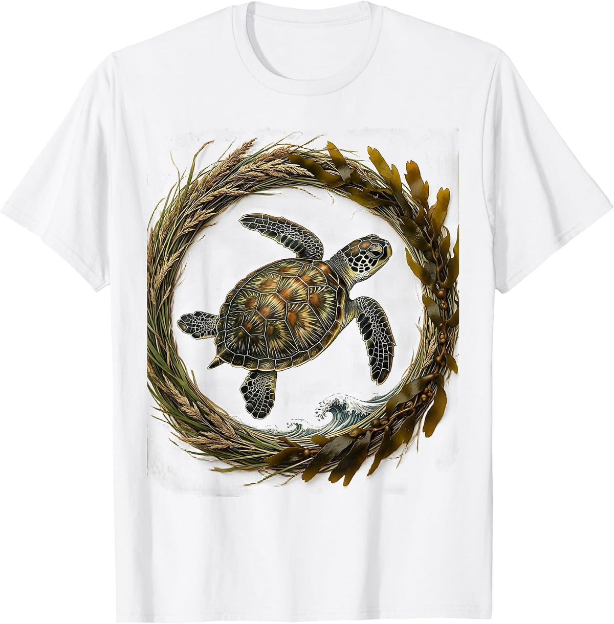 Men's Baby Turtle Racing to the Ocean Waves T-Shirt - White