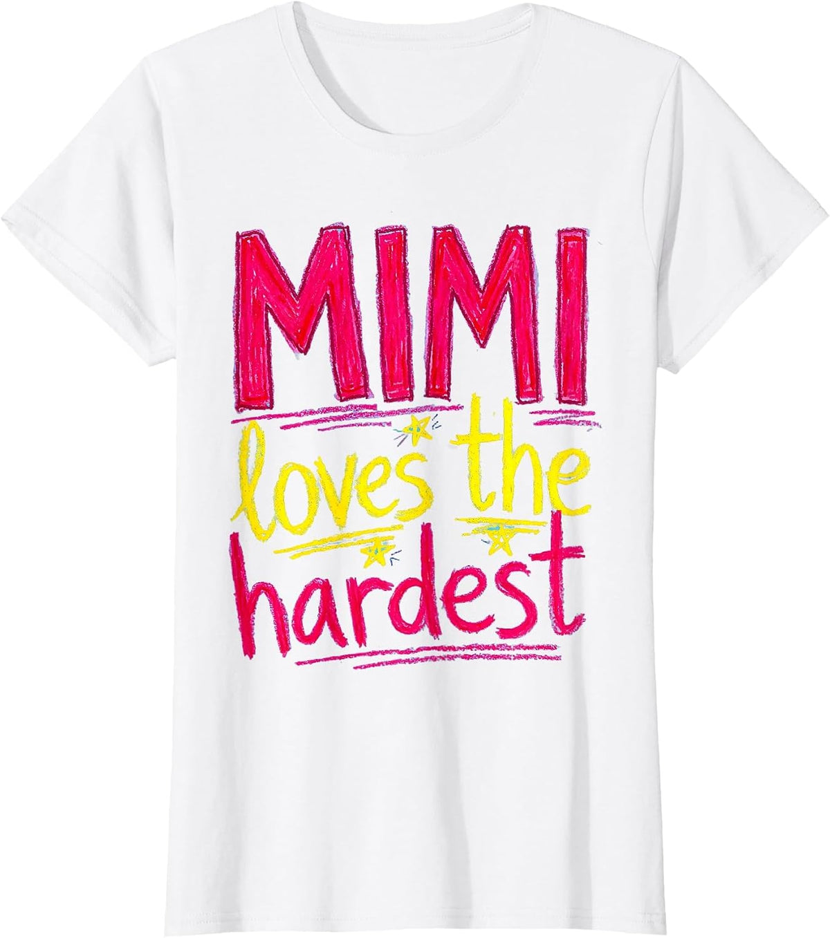 Mimi Loves The Hardest Grandmother Design T-Shirt - White