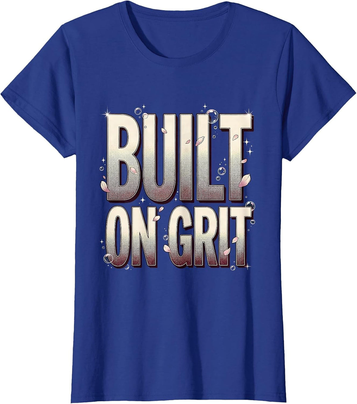 Women's Built on Grit American Pride Graphic Design T-Shirt - Royal Blue
