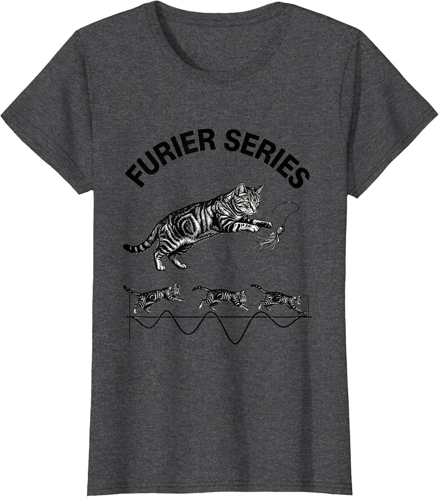 Women's Furier Series Funny Cat Math Science Teacher Student Gift T-Shirt - Dark Heather Grey