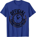 Official Countdown Caller Rubber Stamp New Years Eve Party T-Shirt - Royal Blue