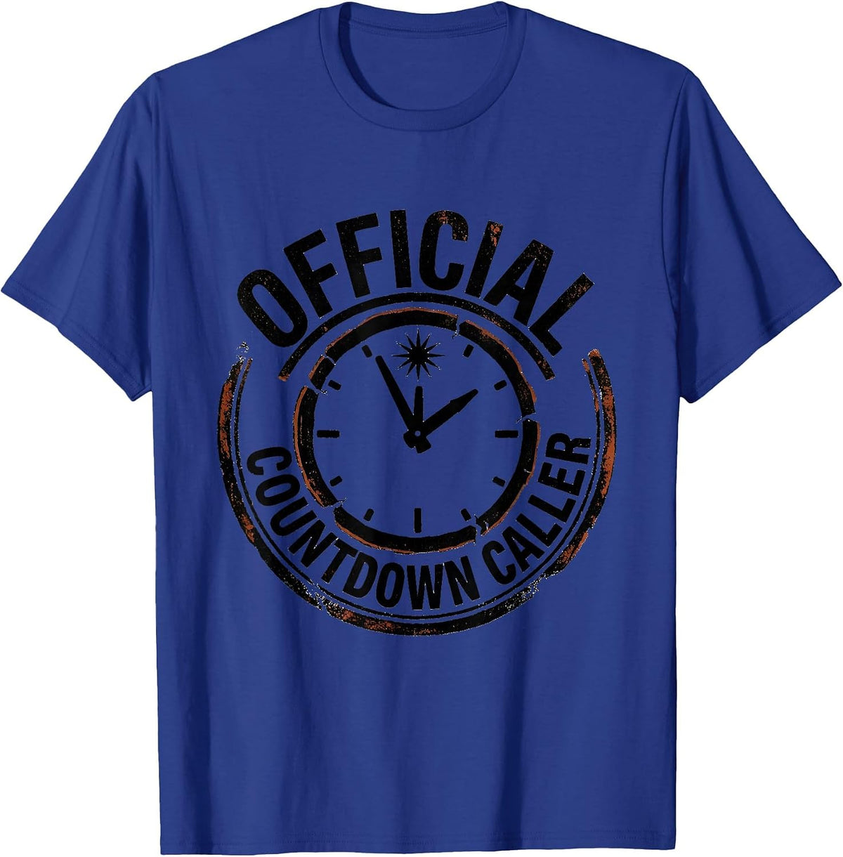 Official Countdown Caller Rubber Stamp New Years Eve Party T-Shirt - Royal Blue