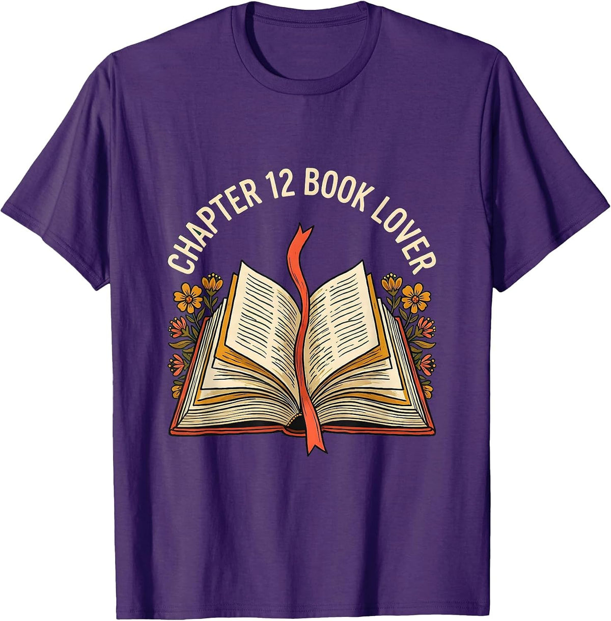 Men's Chapter 12 Book Lover Folk Art Birthday Bookworm Gift T-Shirt - Purple