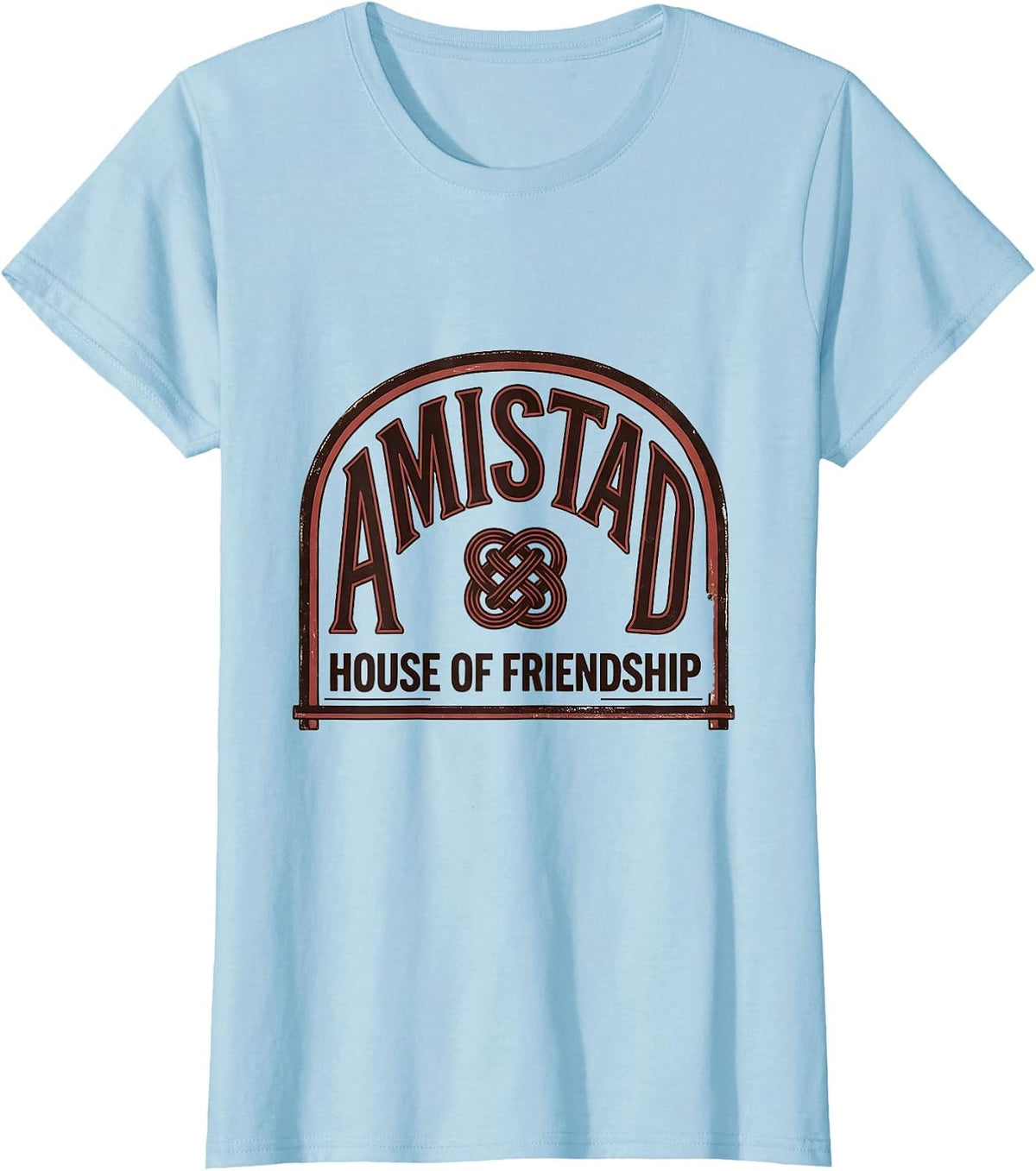 Amistad House of Friendship Vintage Teachers Students School T-Shirt - Baby Blue