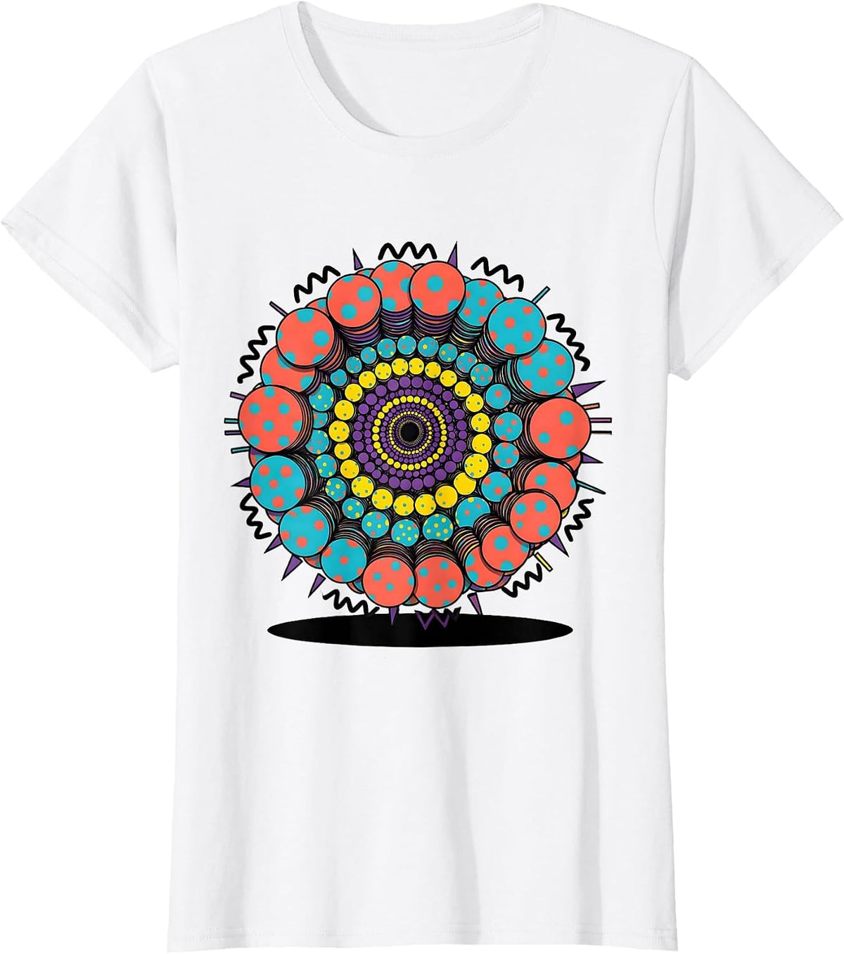 Polka Dot Galaxy Spiral Cosmic Swirl Design T-Shirt - White