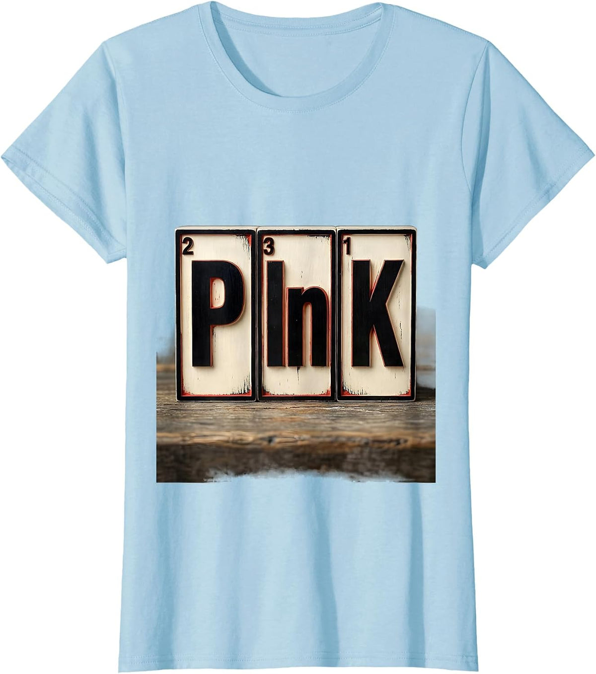 Women's PInK Funny Science Nerd Periodic Table Element Gift T-Shirt - Baby Blue
