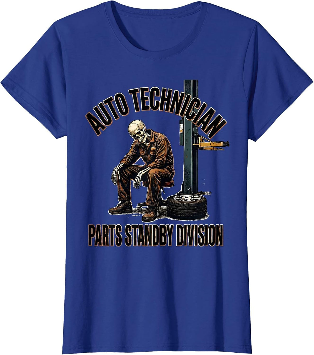 Women's Auto Technician Parts Standby Division Funny Mechanic T-Shirt - Royal Blue