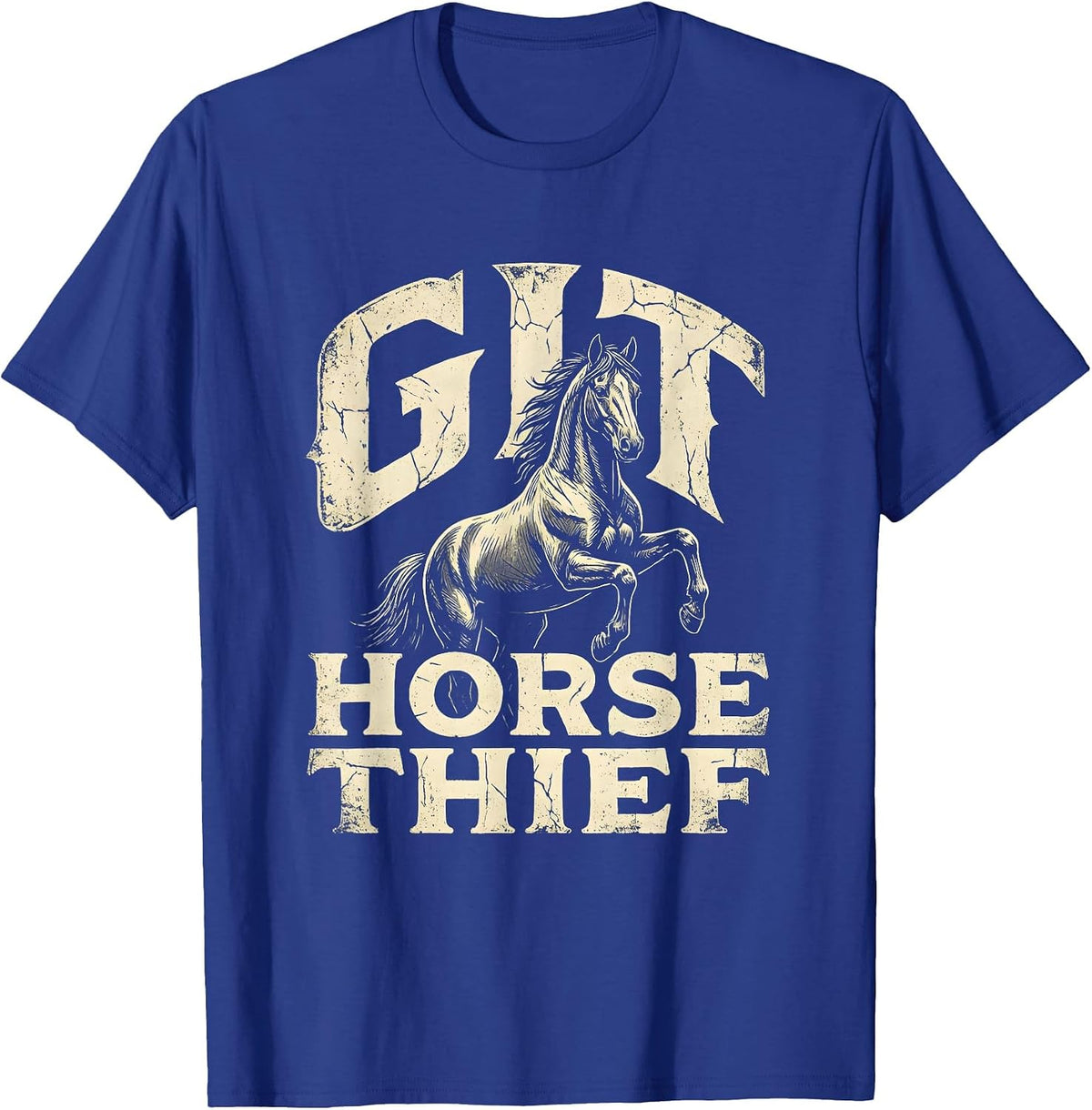 Git, Horse Thief Boho Western Cowboy Rodeo Pride T-Shirt - Royal Blue