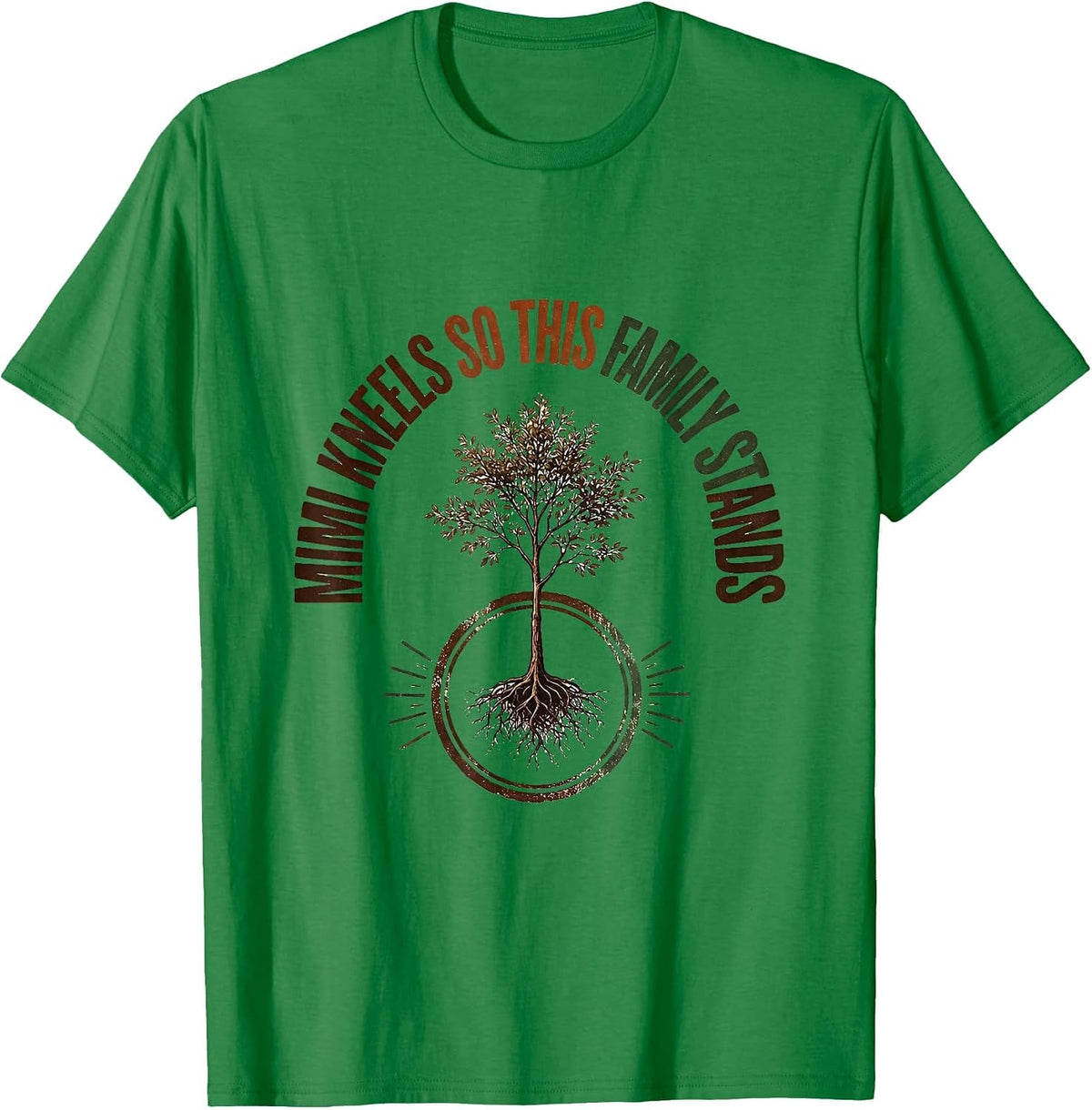 Men's Mimi Kneels So This Family Stands Vintage Christian Grandma T-Shirt - Kelly Green