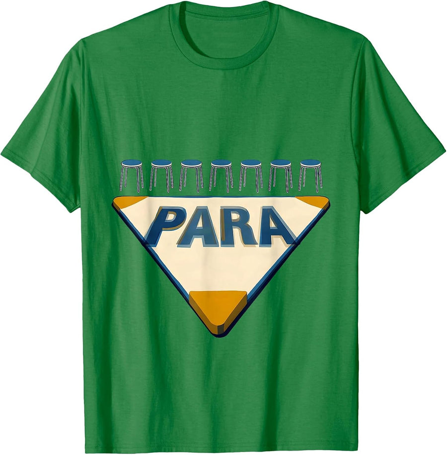 Men's Para Vintage Screenprint Classroom Paraeducator Appreciation T-Shirt - Kelly Green