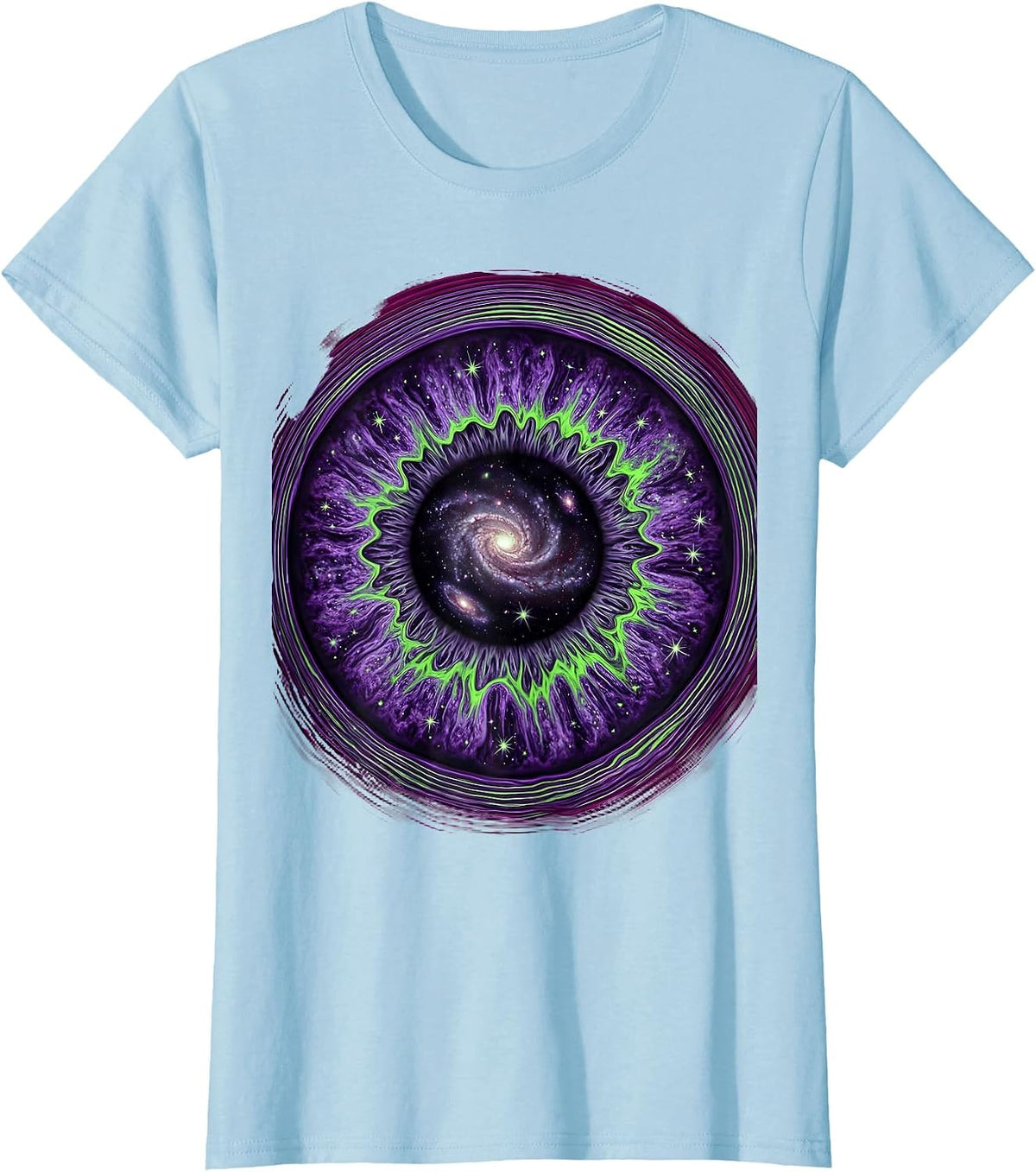 Eye Pupil Star Field Galaxy Space Universe Design T-Shirt - Baby Blue
