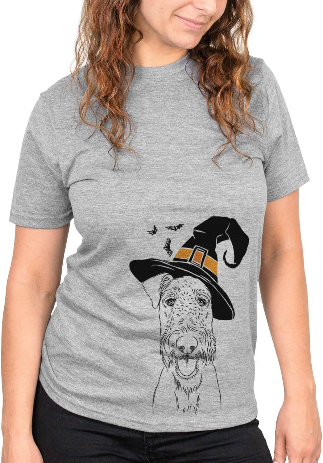 Andy the Airedale Terrier Youth Unisex Boy Girl KIDS Crewneck Small Grey - Unisex Grey Crew Neck