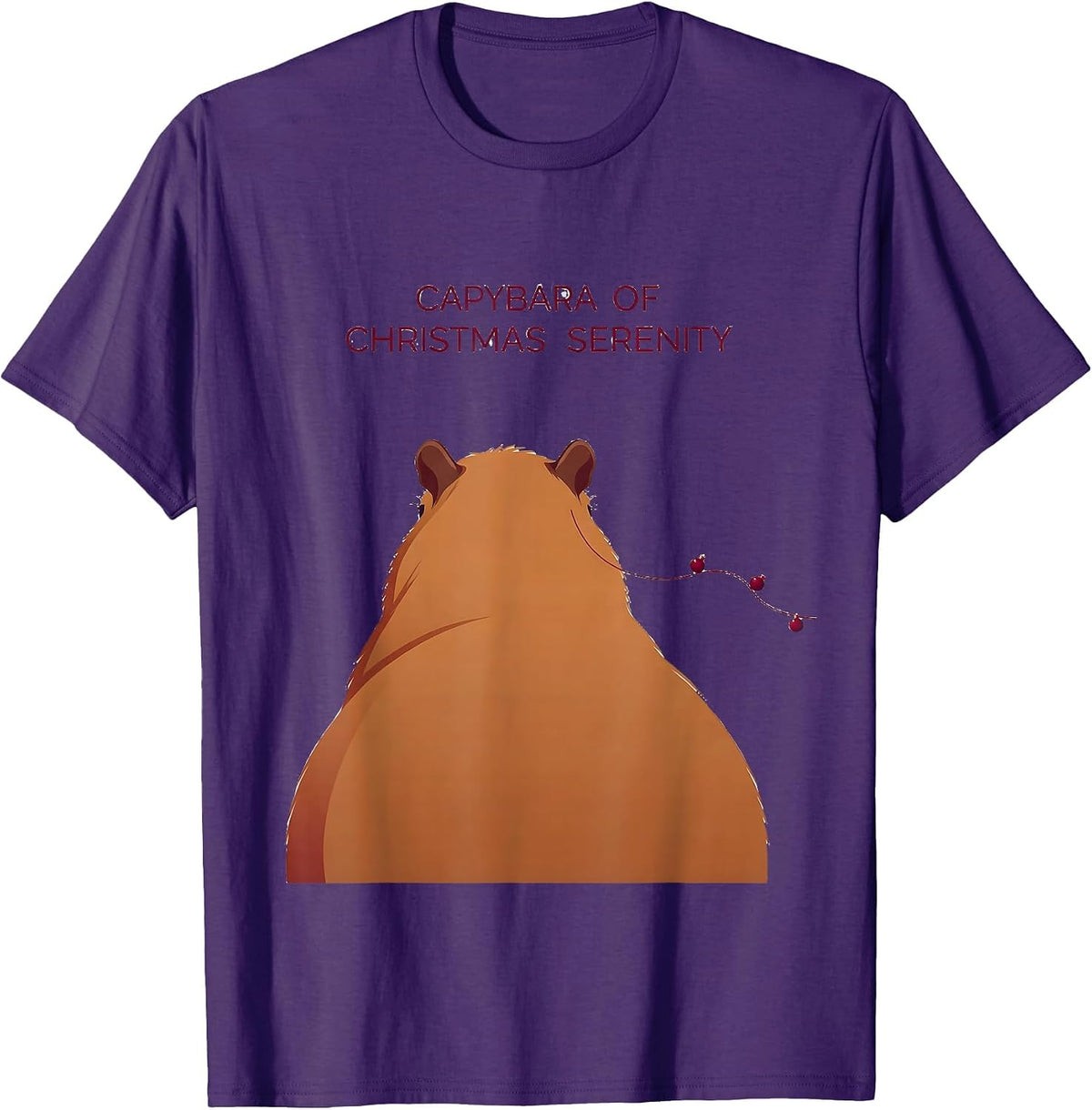 Men's Capybara Of Christmas Serenity Whimsical Pun Animal Lover T-Shirt - Purple