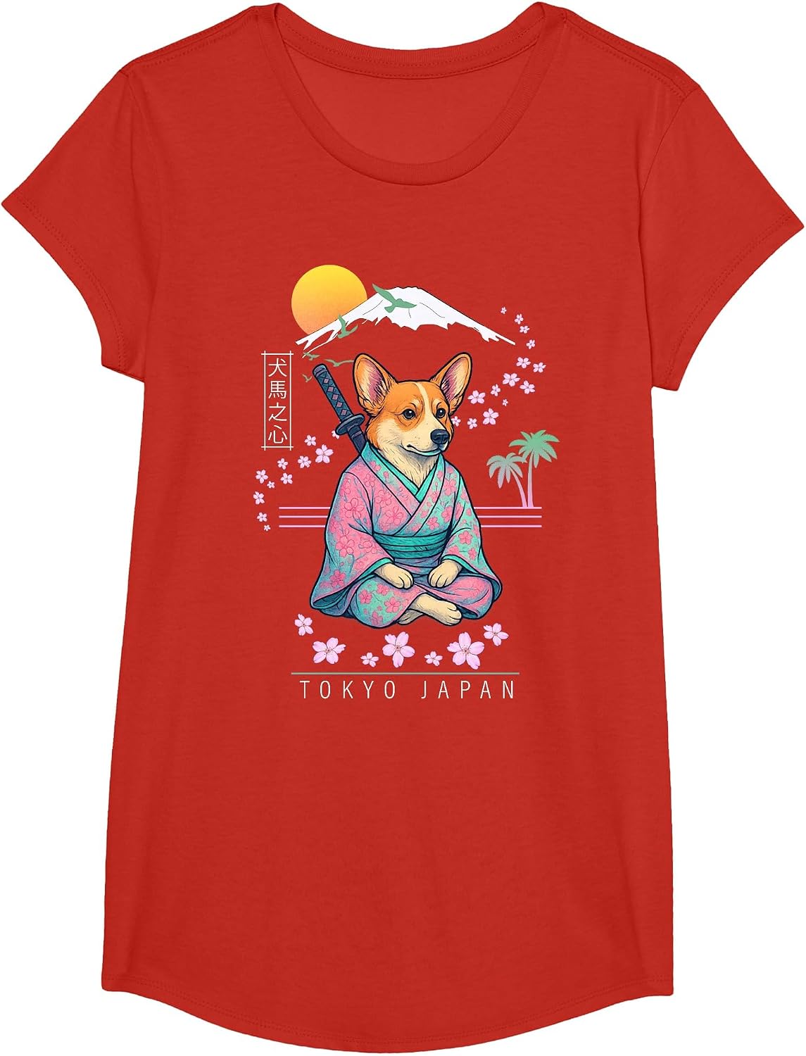 Pembroke Welsh Corgi T-Shirt - Girls Red
