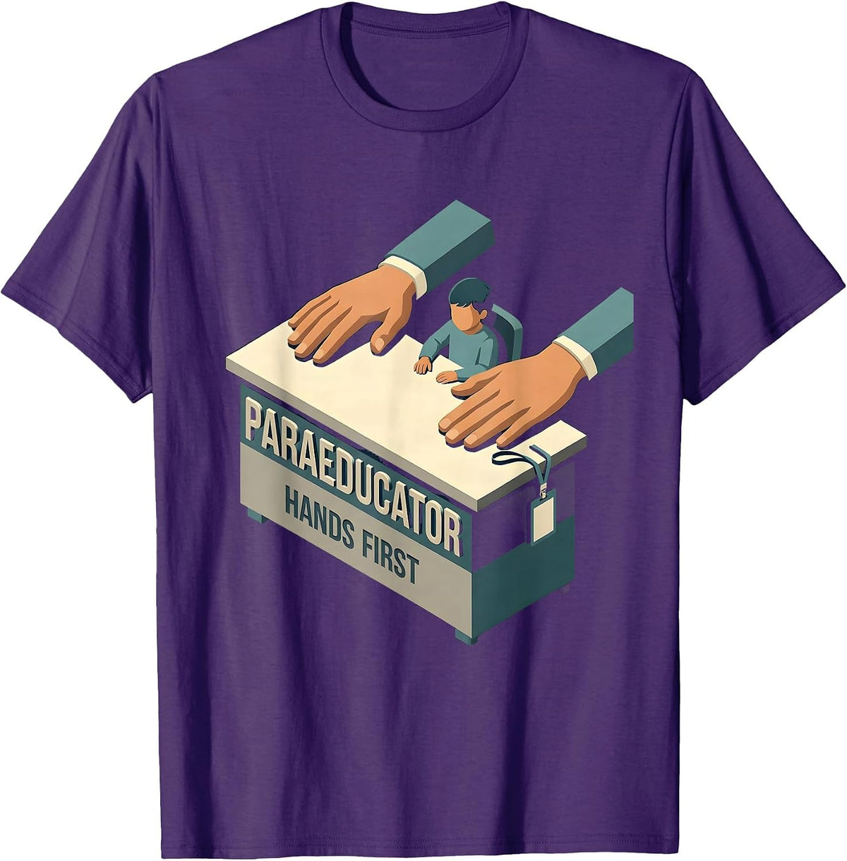 Men's Paraeducator Hands First Isometric Para Pro Back To School T-Shirt - Purple