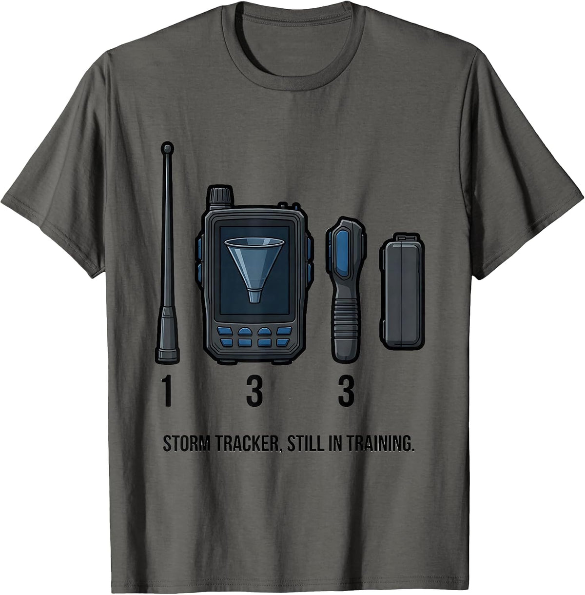 Men's Storm Tracker Still In Training Funny Meteorology Storm T-Shirt - Asphalt Grey