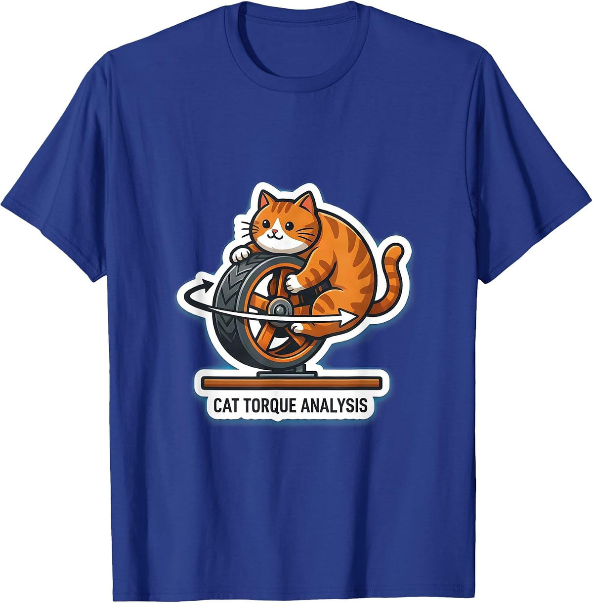 Cat Torque Analysis Funny Science Cat Teacher Student Humor T-Shirt - Royal Blue