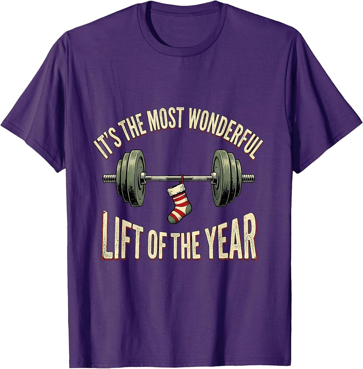 Men's It's the Most Wonderful Lift of the Year Funny Gym Christmas T-Shirt - Purple